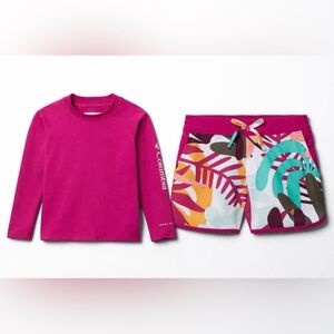 Columbia Kids Toddler Sandy Shores Long Sleeve Sunguard & Board Shorts Set - 3T